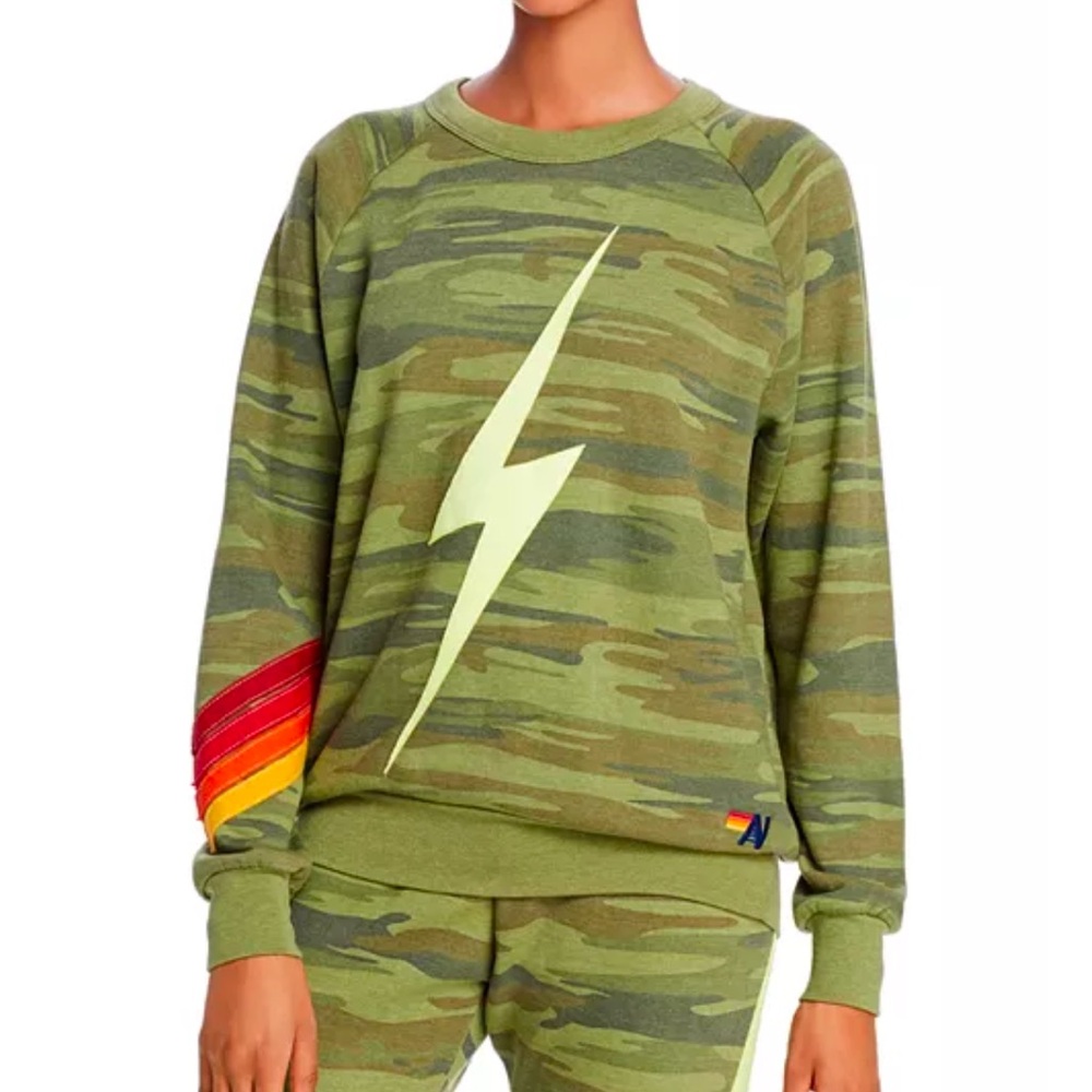 Aviator nation Bolt camo crewneck